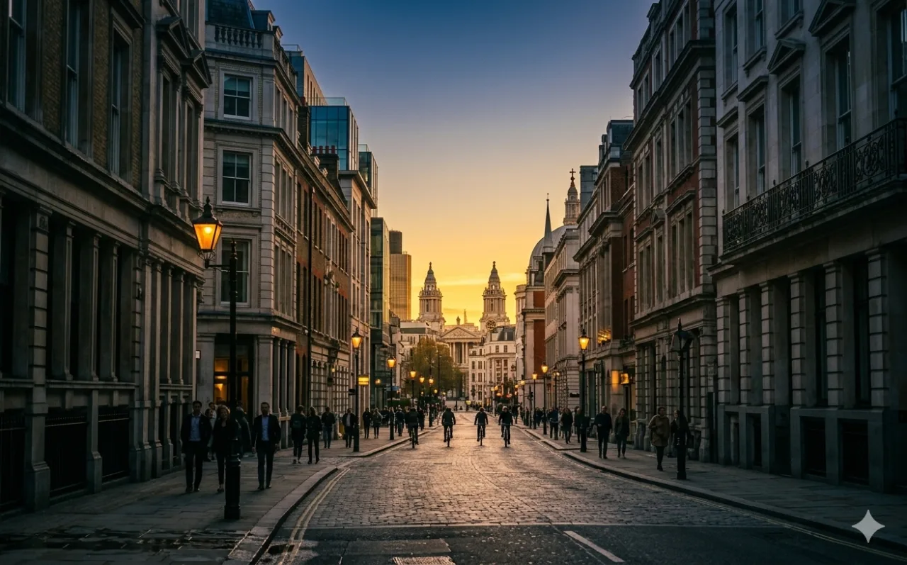 Golden Hour City bike tour at sunset along the Thames